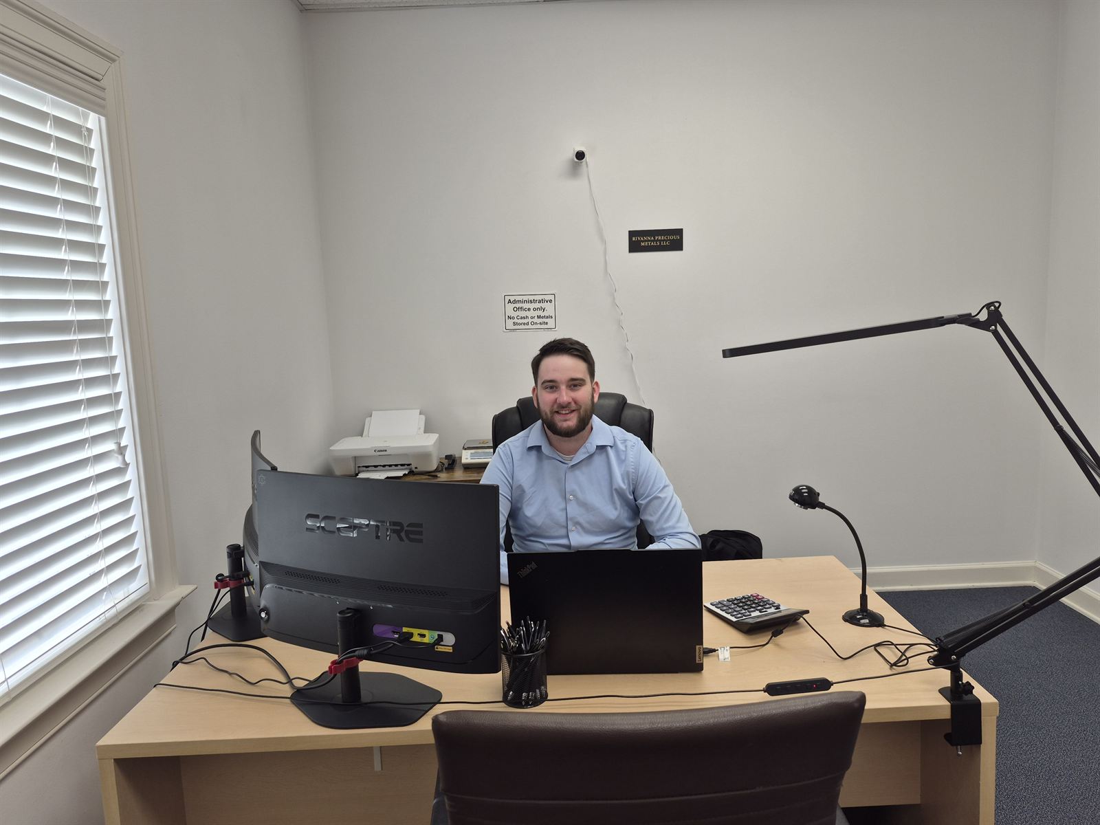 Bradley Moore, owner of Rivanna Precious Metals, at the Charlottesville appointment office